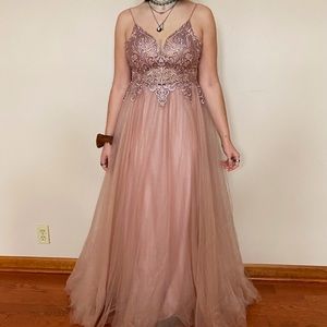Dusty rose prom dress